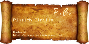 Pinzich Cirilla névjegykártya